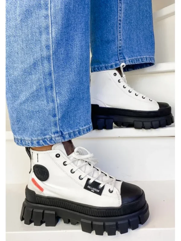 Femme Palladium Bottines^Revolt Hi Tx Star White-