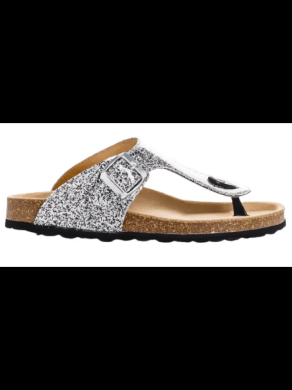 Enfants Reqins Sandales & Nu-Pieds^Sandales Fille Dune Glitter Vernis Argent-