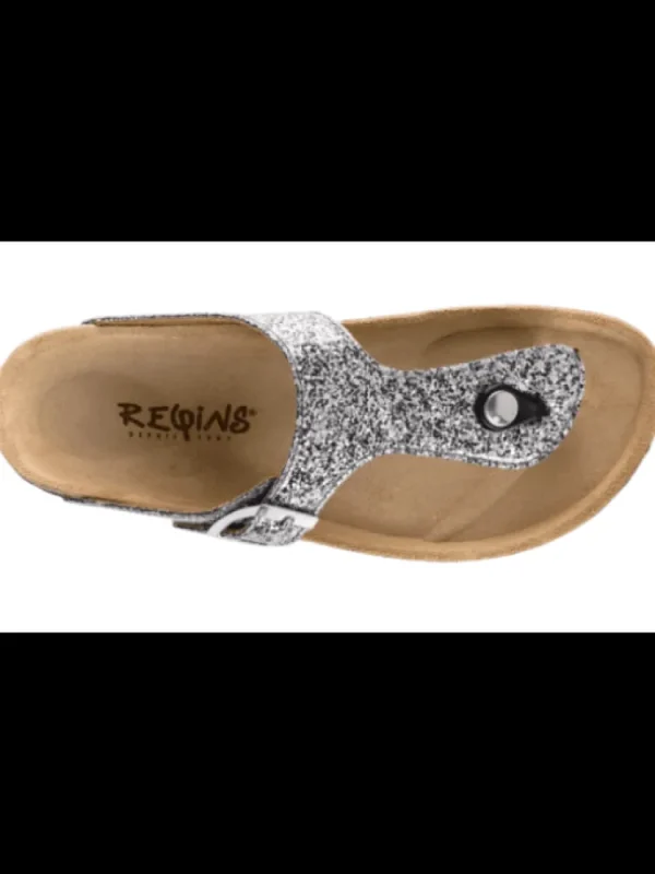 Enfants Reqins Sandales & Nu-Pieds^Sandales Fille Dune Glitter Vernis Argent-