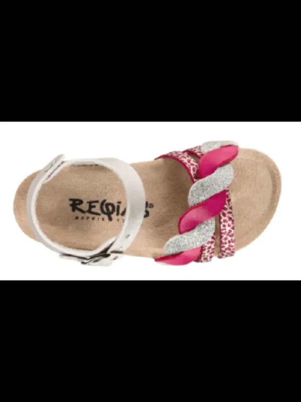 Enfants Reqins Sandales & Nu-Pieds^Sandales Fille Sybelle Fuschia/Argent-