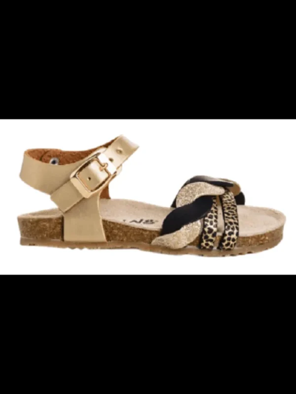 Enfants Reqins Sandales & Nu-Pieds^Sandales Fille Sybelle Noir/Or-