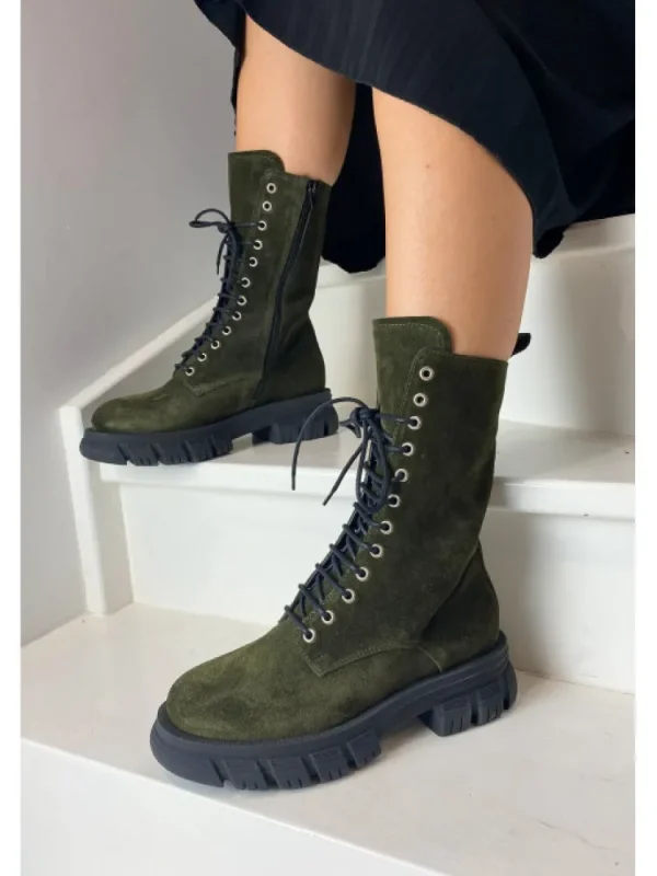 Femme Semerdjian Bottines^-Bottines E666E2 Camoscio Kaki