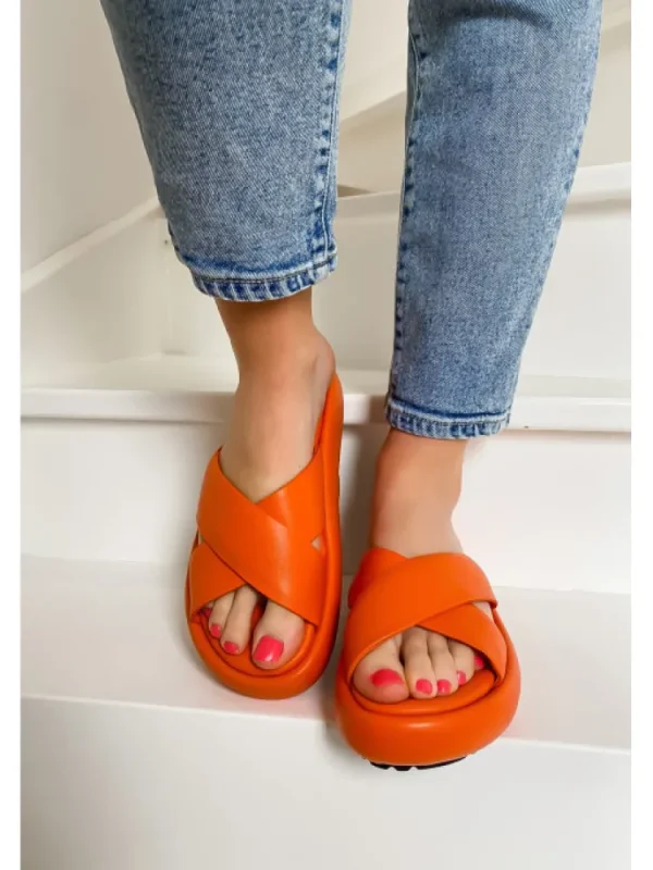 Femme Semerdjian Sandales & Nu-Pieds^-Mules Gaeta Mandarine