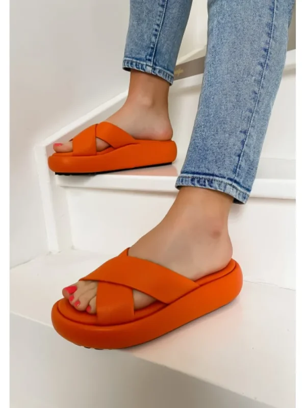 Femme Semerdjian Sandales & Nu-Pieds^-Mules Gaeta Mandarine