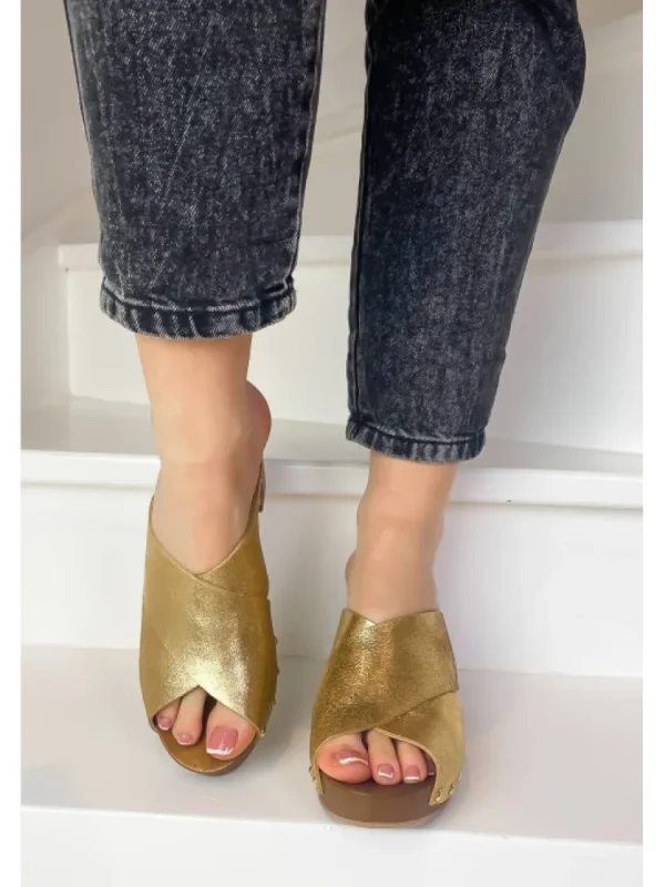 Femme Semerdjian Sandales & Nu-Pieds^-Mules Loreto Or