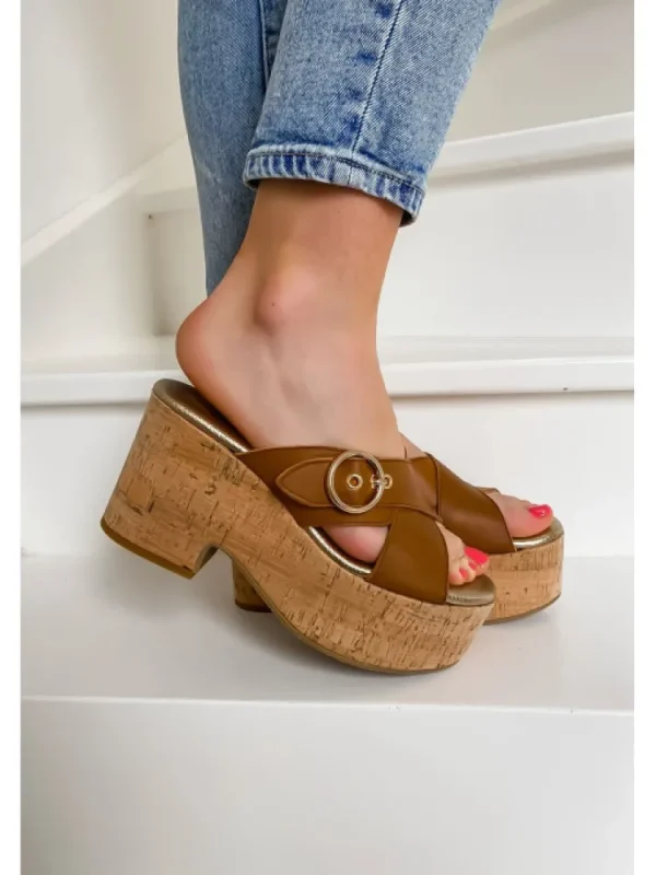 Femme Semerdjian Sandales & Nu-Pieds^-Mules Riccione Camel