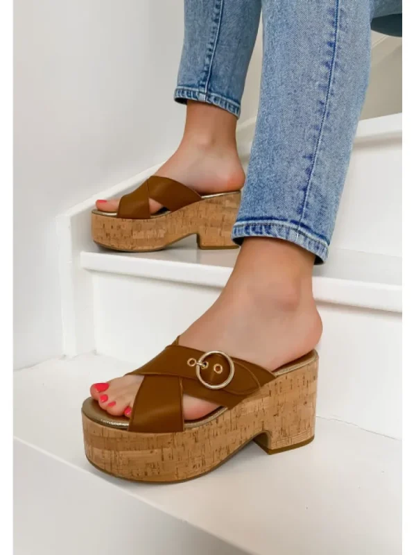 Femme Semerdjian Sandales & Nu-Pieds^-Mules Riccione Camel