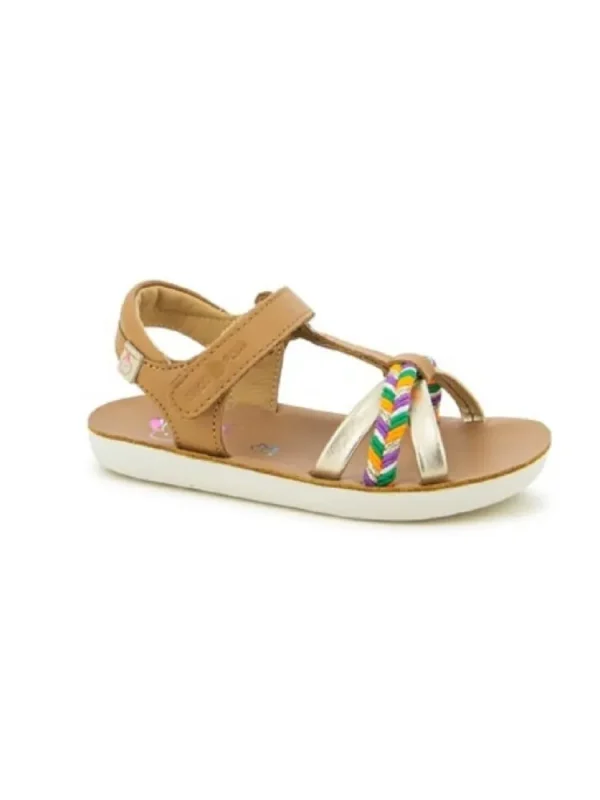 Enfants Shoo pom Sandales & Nu-Pieds^-Sandales Fille Goa Salome Laminato Camel
