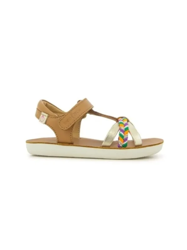 Enfants Shoo pom Sandales & Nu-Pieds^-Sandales Fille Goa Salome Laminato Camel
