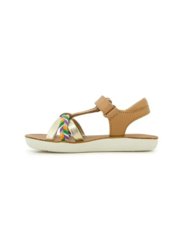 Enfants Shoo pom Sandales & Nu-Pieds^-Sandales Fille Goa Salome Laminato Camel