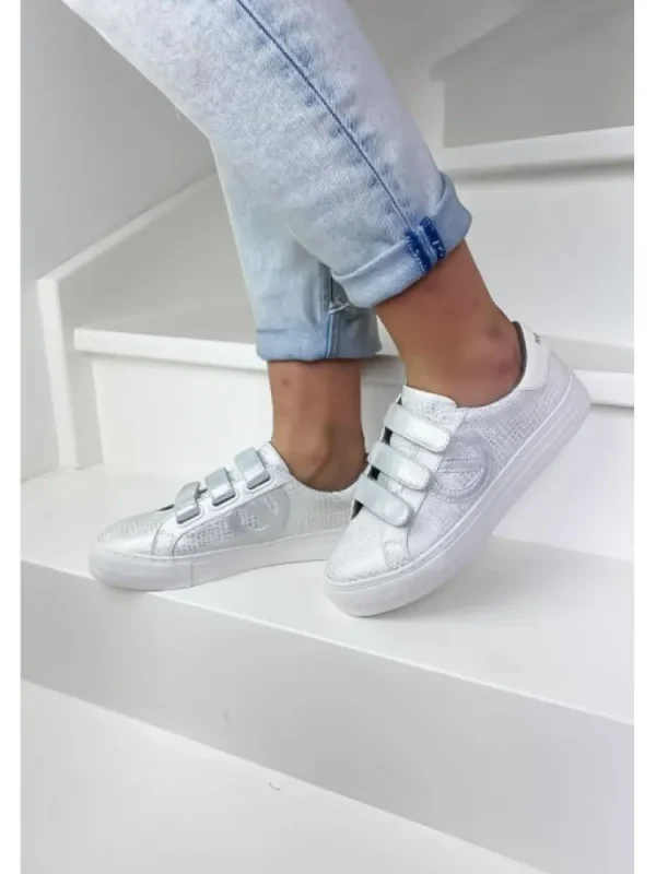 Femme No Name Baskets^Sneakers Arcade Straps Side White-