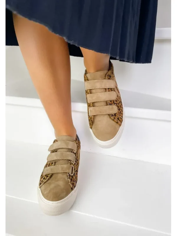 Femme No Name Baskets^Sneakers Arcade Straps Side Leopard-