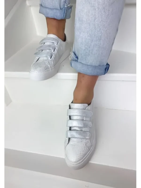 Femme No Name Baskets^Sneakers Arcade Straps Side White-