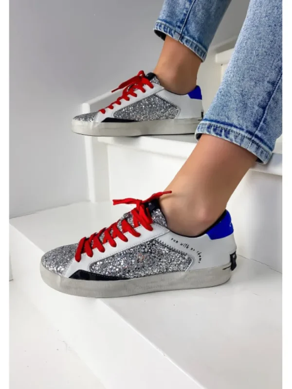 Femme Crime London Baskets^Sneakers Low Top Distressed Argent-