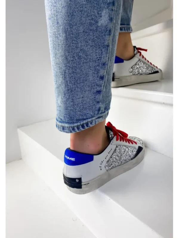 Femme Crime London Baskets^Sneakers Low Top Distressed Argent-