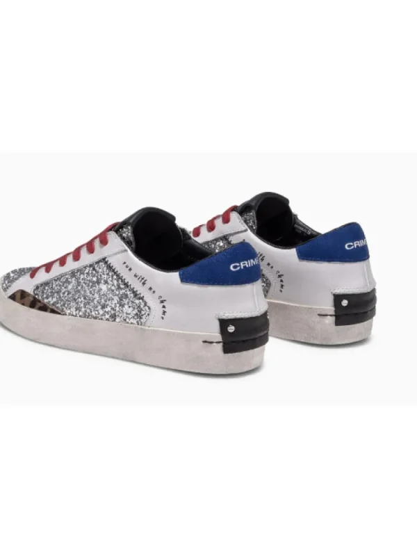 Femme Crime London Baskets^Sneakers Low Top Distressed Argent-