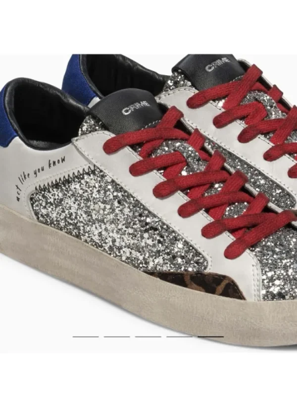Femme Crime London Baskets^Sneakers Low Top Distressed Argent-