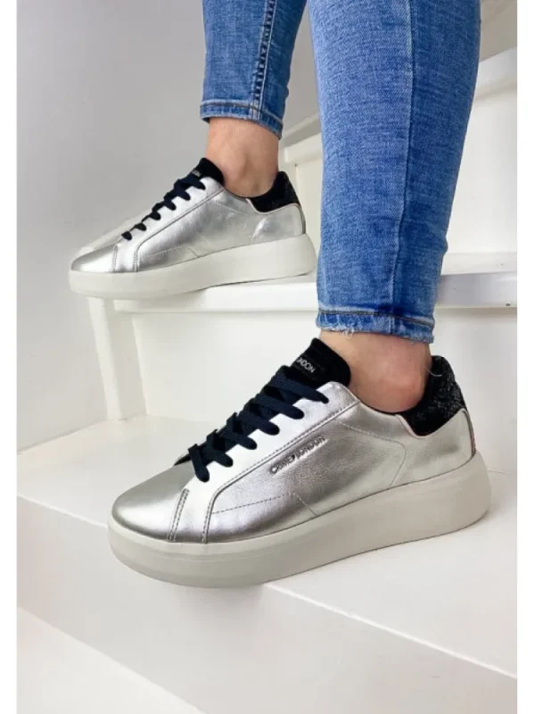 Femme Crime London Baskets^Sneakers Low Top Level Up Platinium-