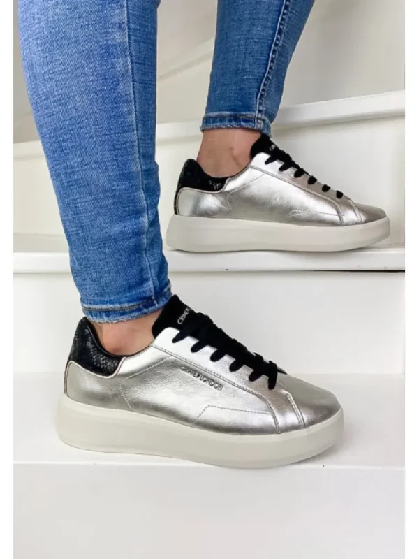 Femme Crime London Baskets^Sneakers Low Top Level Up Platinium-