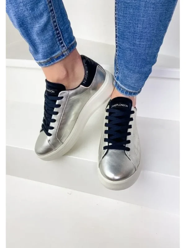 Femme Crime London Baskets^Sneakers Low Top Level Up Platinium-