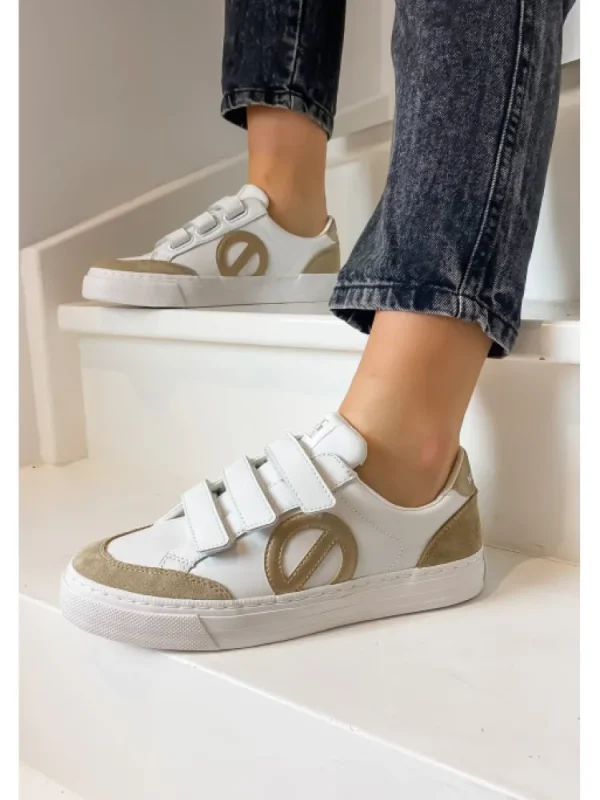 Femme No Name Baskets^Sneakers Strike Straps White/Gold-