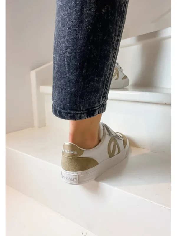 Femme No Name Baskets^Sneakers Strike Straps White/Gold-