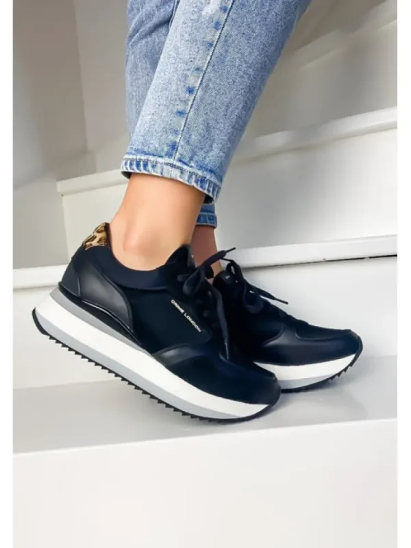 Femme Crime London Baskets^Sneakers Stripe Runner Black-