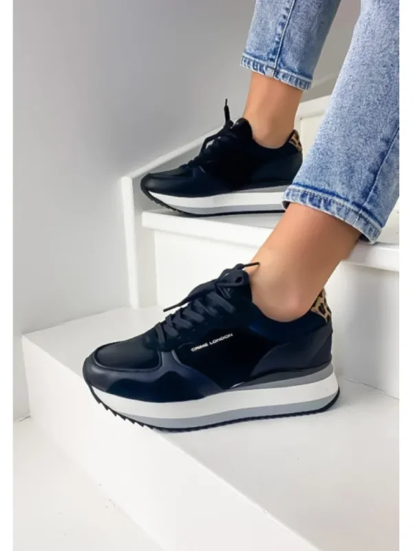 Femme Crime London Baskets^Sneakers Stripe Runner Black-