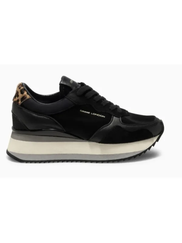 Femme Crime London Baskets^Sneakers Stripe Runner Black-