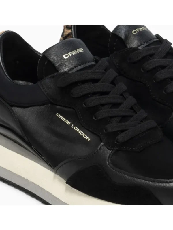 Femme Crime London Baskets^Sneakers Stripe Runner Black-