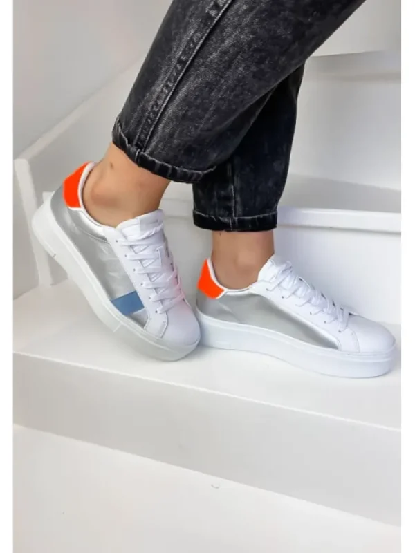 Femme Crime London Baskets^Sneakers Weightless Low Top Silver-