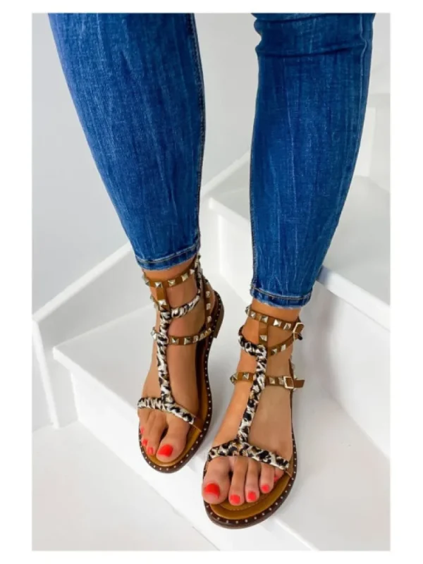 Femme Jeunes Sandales & Nu-Pieds^Spartiates Cuir Foulard Lanzarote- & Jolies