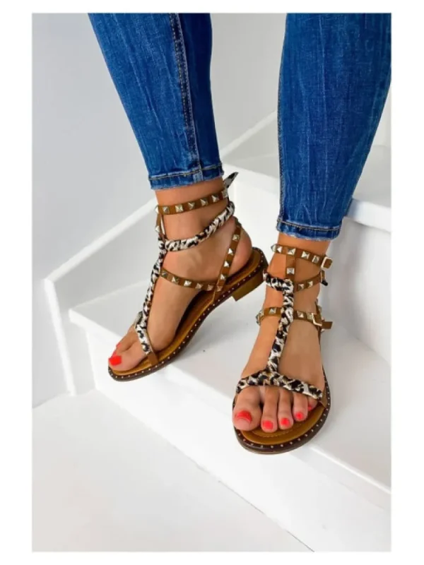 Femme Jeunes Sandales & Nu-Pieds^Spartiates Cuir Foulard Lanzarote- & Jolies